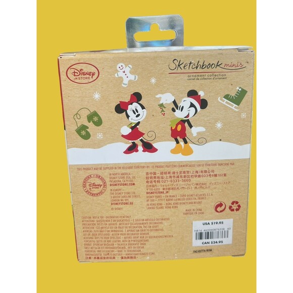 Disney Store Sketchbook Minis 4 Set Christmas Ornaments Snow White & Dopey (NIB) - Picture 7 of 8